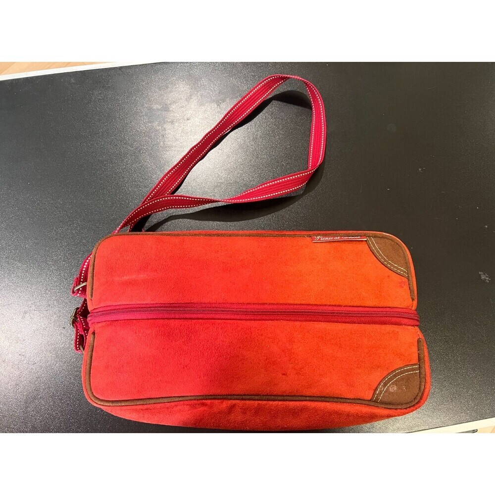 Vintage Picnic at Ascot Casual Orange Crossbody Bag with Adjustable Strip